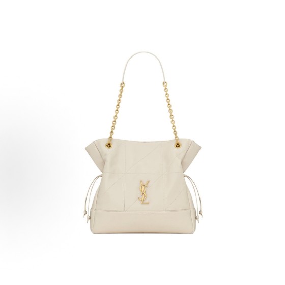 SAINT LAURENT YSL Jamie small lucky bag, aged brand classic logo Tote bag, Tote bag, shopping bag, hand bag, shoulder bag, small size, women\'s style, retro white